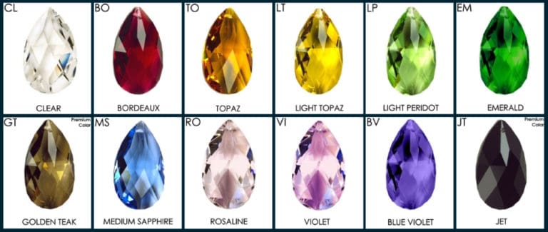 Crystal Color Reference Guide | Lighting by Pecaso